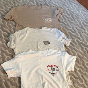 Primitive White and Red Graphic Kids Tee